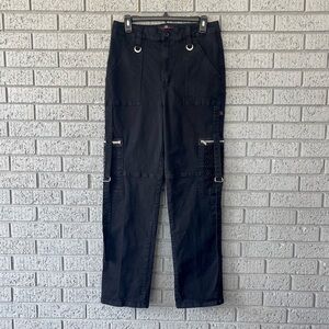 Royal Bones by Tripp NYC Cargo Pants Mesh Pockets Strappy Goth Size 13
